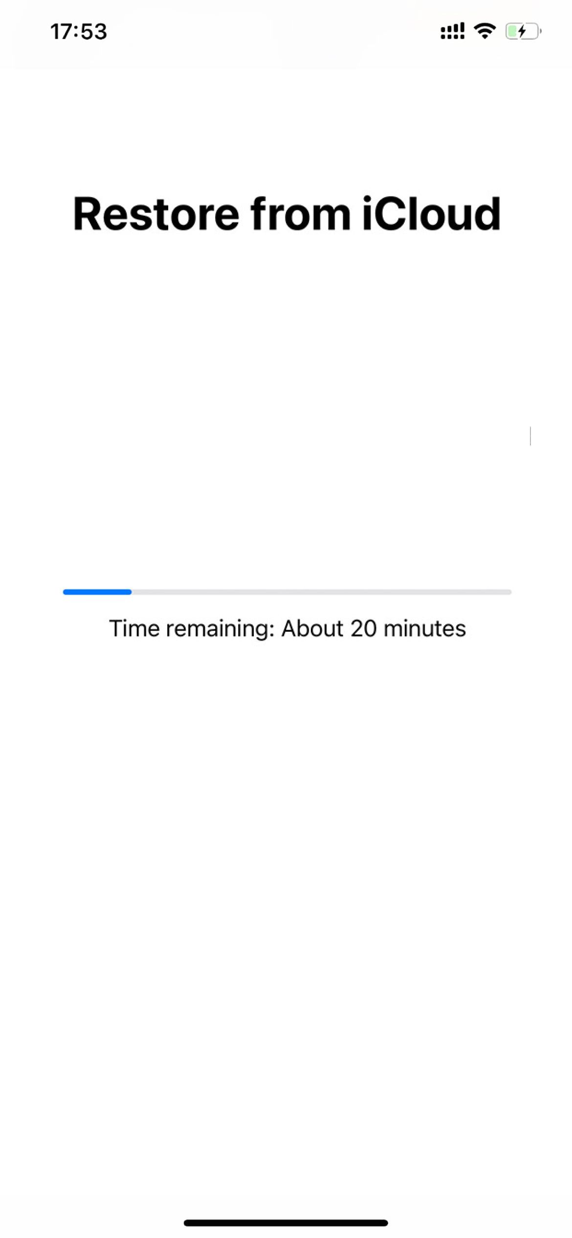Процесс восстановления из iCloud на iPhone