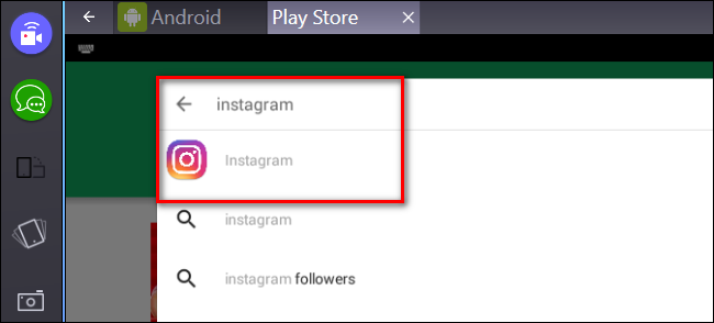 Поиск приложения Instagram в Play Store