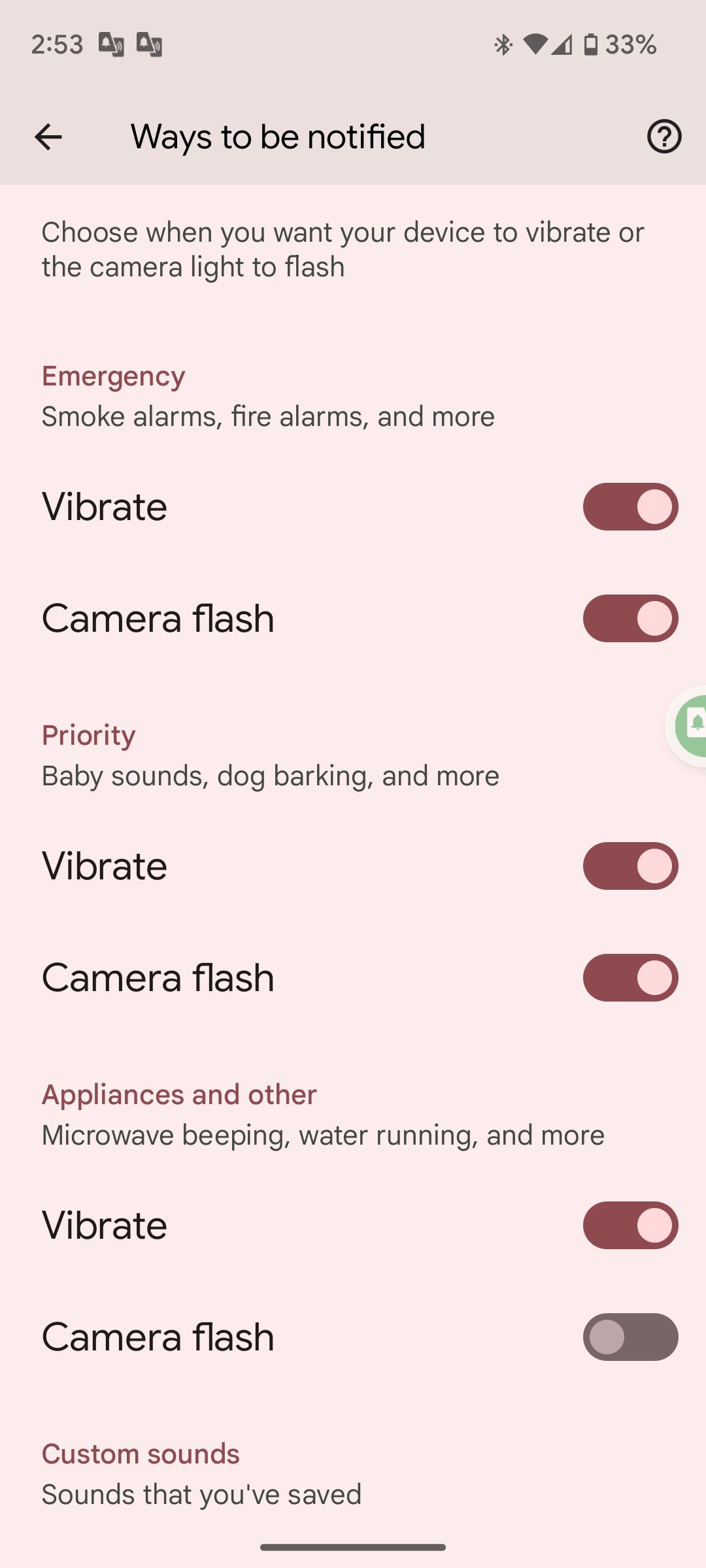 Варианты способов оповещений в Sound Notifications