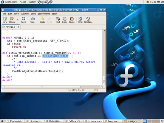 Редактирование файла bridge.c — замена CHECKSUM_HW на CHECKSUM_PARTIAL