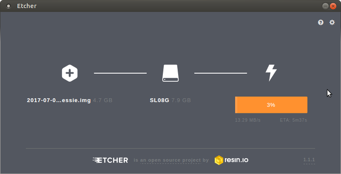 Etcher: запись завершена