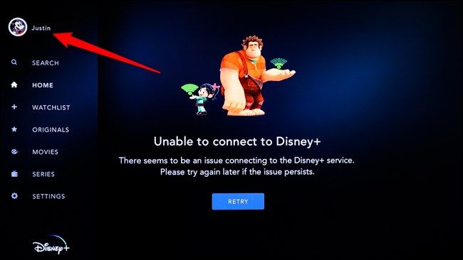 Аватар в приложении Disney+ для Smart TV