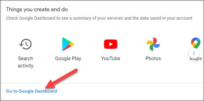 Кнопка Перейти в панель управления Google