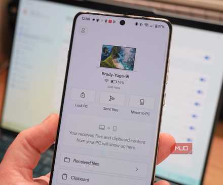 Приложение Link to Windows на OnePlus 13, подключённое к Yoga Book 9i.