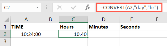 Формула CONVERT для часов