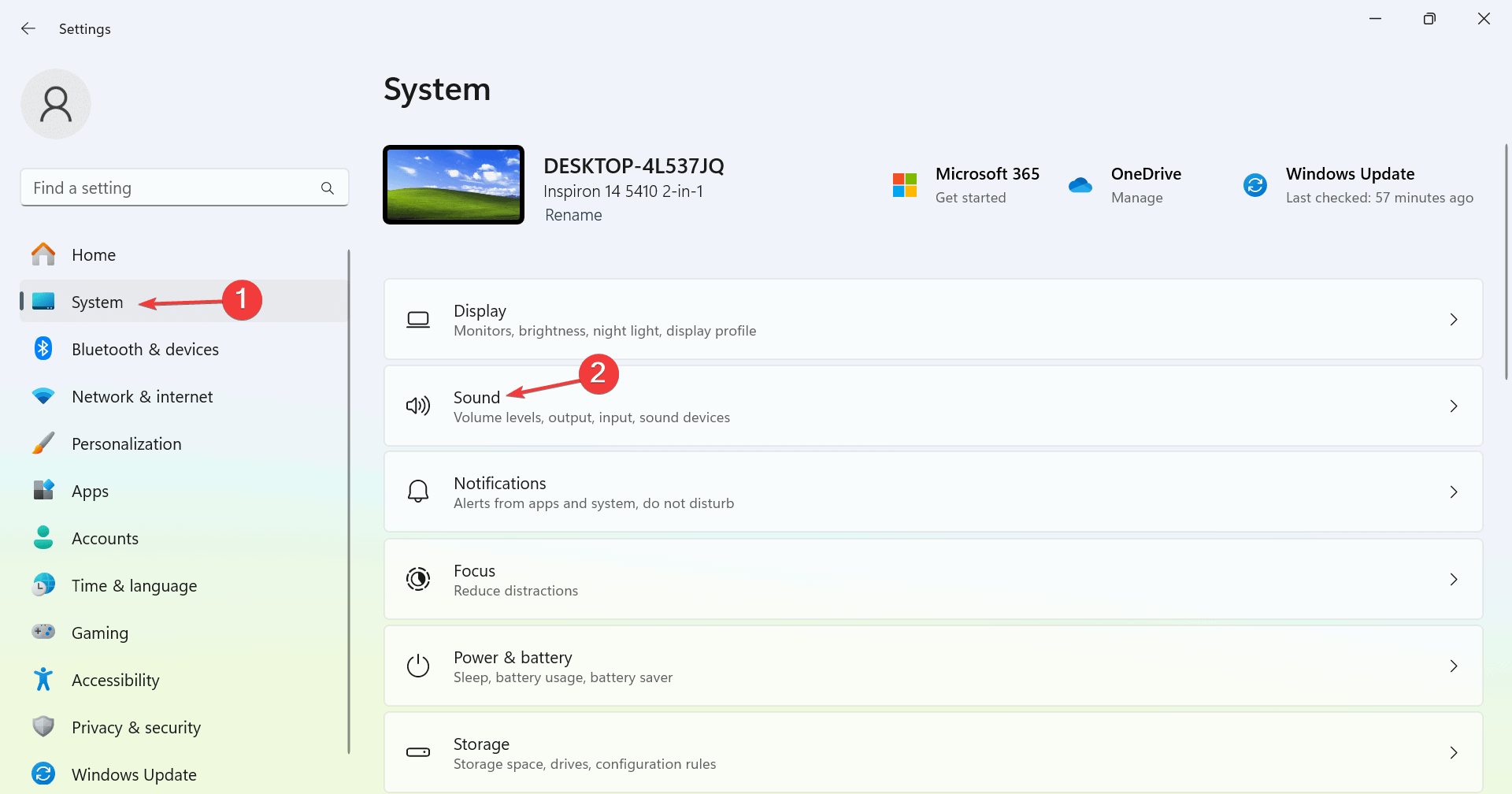 Abrir Configuración de Sonido en Windows 11