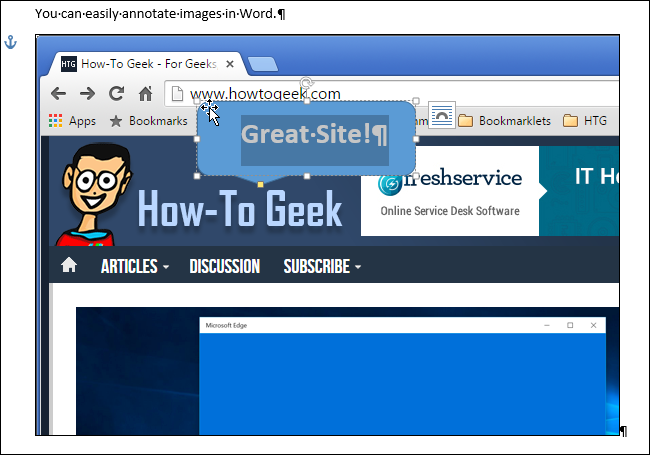 Контекстное меню для выбора заливки фигуры в Word