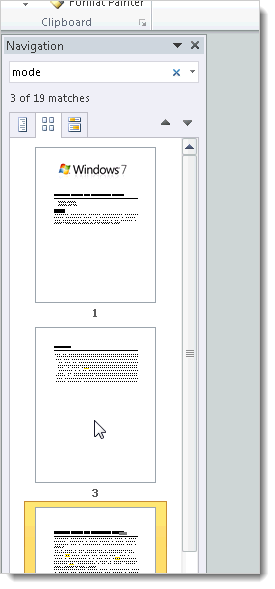 Миниатюры страниц для быстрого перехода