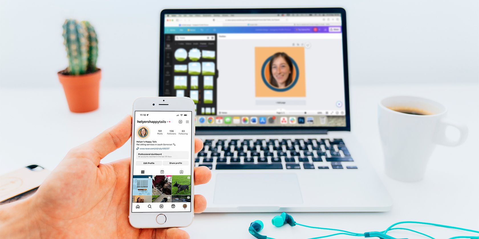 canva and instagram profile