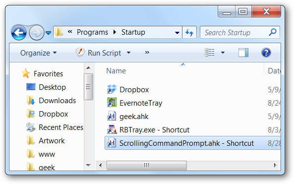 Папка автозагрузки в Проводнике Windows