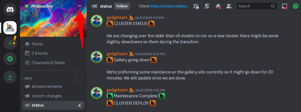 Open Midjourney Options