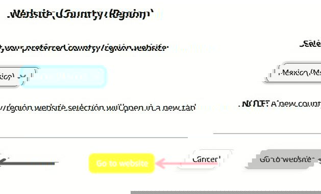 Клик по кнопке Перейти на сайт на Amazon в браузере