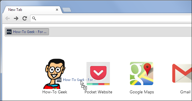 Перетащите закладку, чтобы создать быстрый ярлык на новой вкладке Chrome