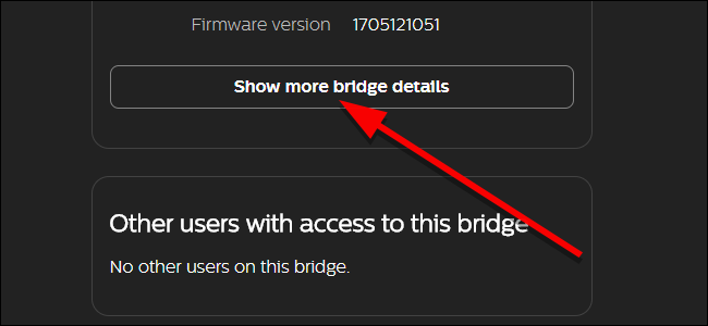 Кнопка для показа дополнительных деталей Bridge
