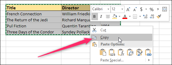 Меню Paste Special в Word