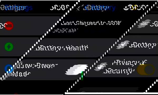 Настройки батареи на Apple Watch