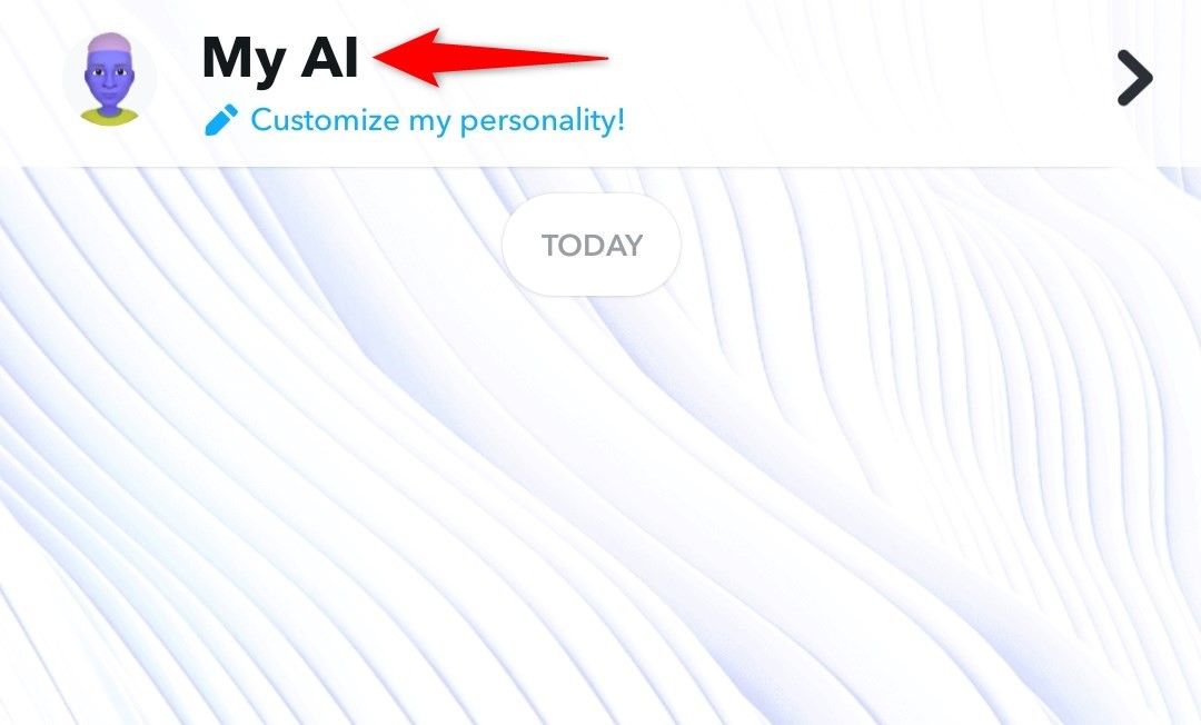 'My AI' header highlighted in Snapchat.