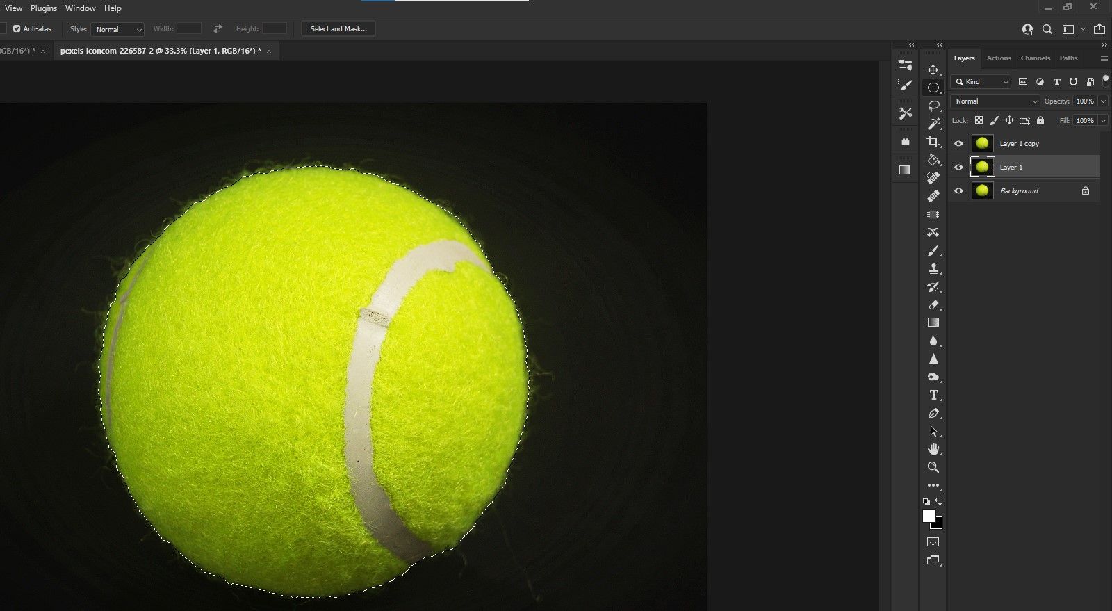 Шаг 3: Перейти в Select and Mask