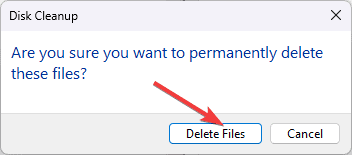 Подтверждение удаления файлов