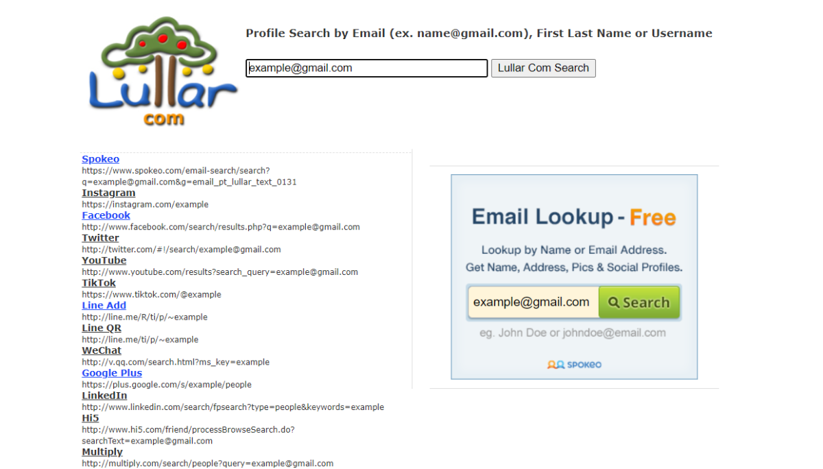 search results lullar