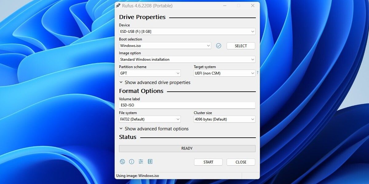 Rufus: запись Windows ISO на USB