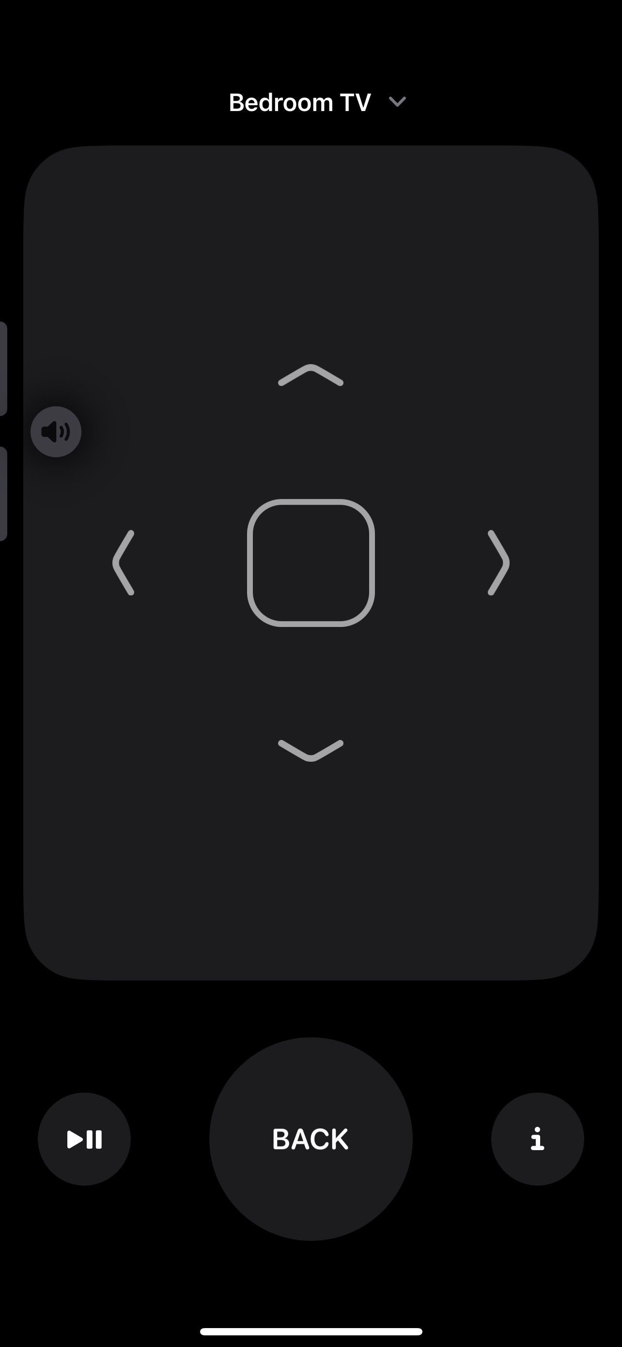 Экран iOS с удалённым для телевизора в Пункте управления