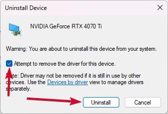 Uninstall Display Drivers - GeForce Error Code 0x0003