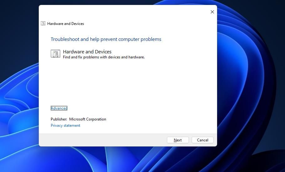 Окно средства устранения неполадок