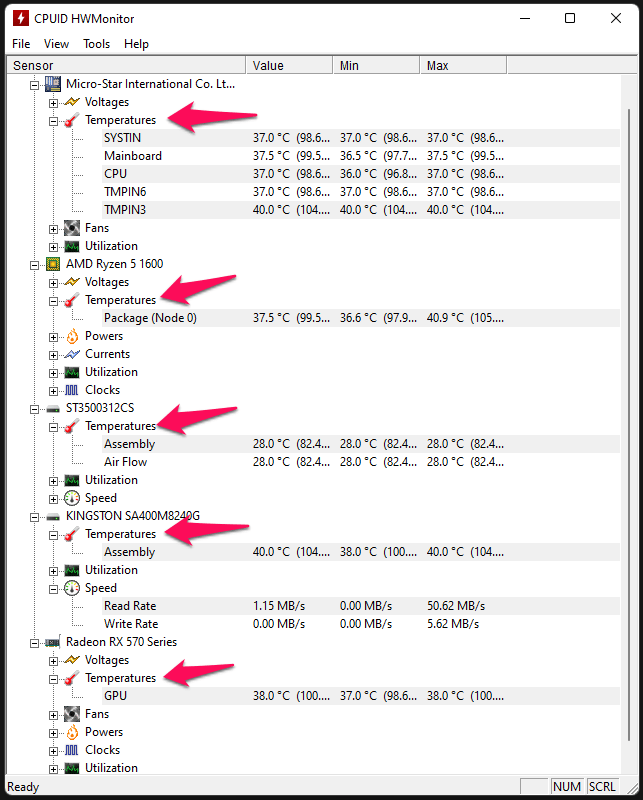 AMD Gaming PC Temps