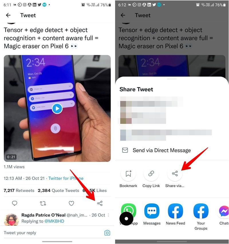 Использование функции «Поделиться» на Android для отправки ссылки в загрузчик
