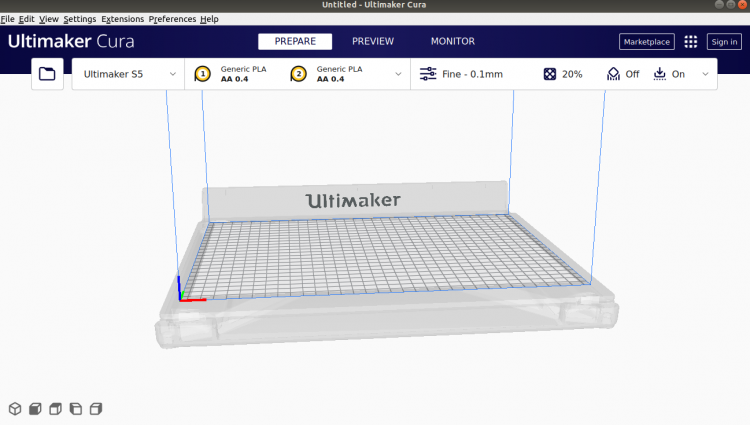 Интерфейс Ultimaker Cura