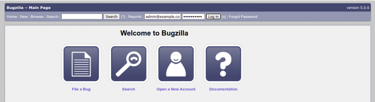 Экран входа в Bugzilla (Login)