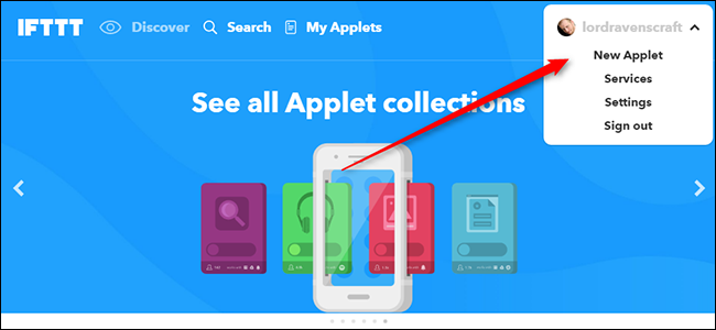 Выбор триггера this в IFTTT