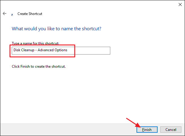Ярлык Очистки диска на рабочем столе
