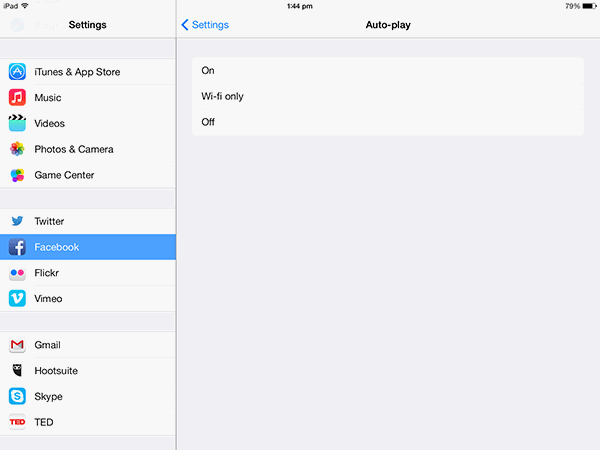 Выключение автозапуска видео в iOS