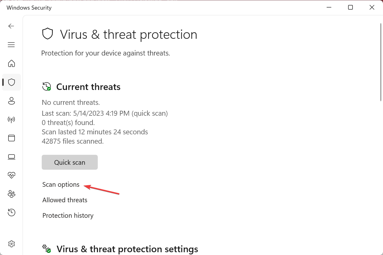 Параметры сканирования