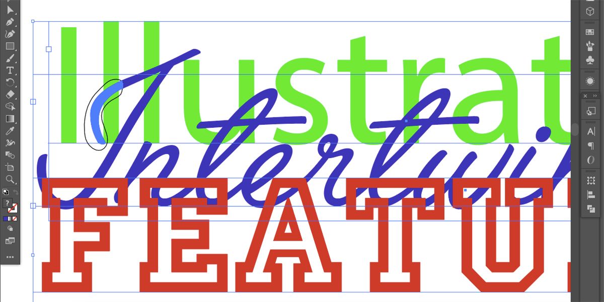 Выделение области переплетения в Illustrator.