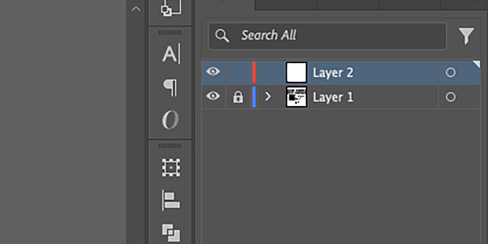 Adobe Illustrator layers panel with one locked layer.