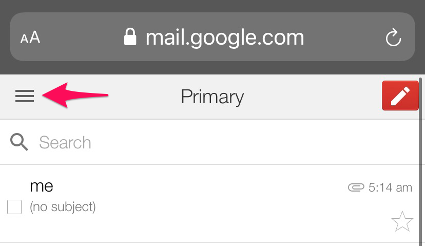 Значок меню Gmail