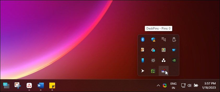 DeskPins значок в системном трее