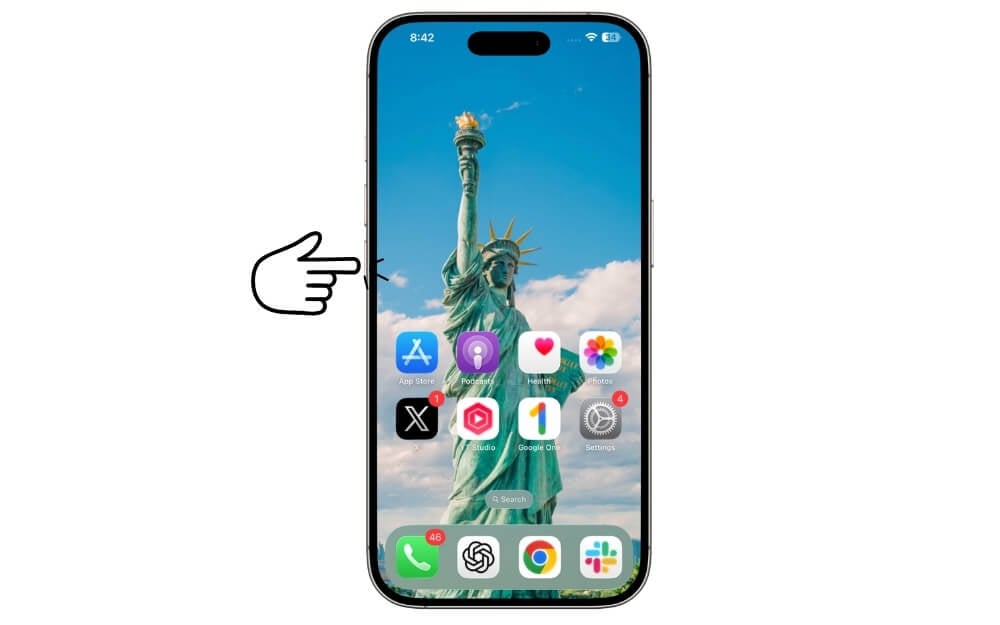Leiser-Taste am iPhone drücken