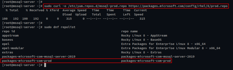 Скриншот: добавление репозитория mssql-prod