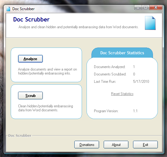 Кнопка Анализ и обзор результатов сканирования