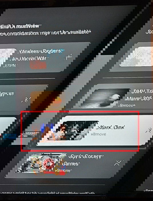Удаление каналов из multiview на YouTube TV.