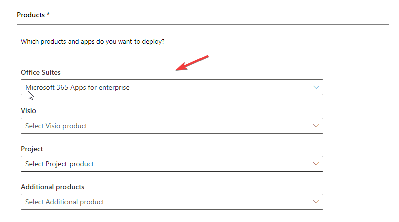 Выбор продуктов и приложений для развёртывания