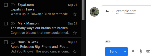 Перетаскивание писем в ответ