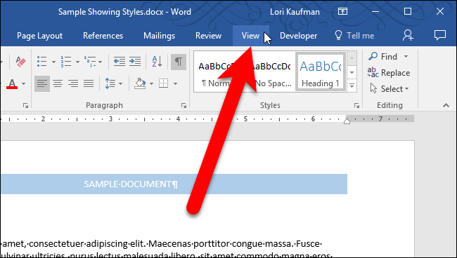 Показать стили абзацев в Word