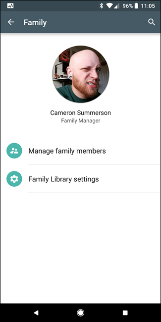 Список участников семьи и статус приглашений
