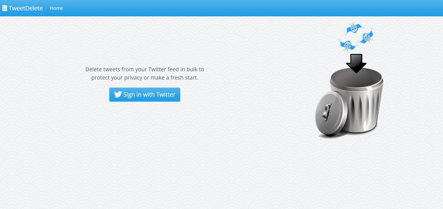Интерфейс TweetDelete с опциями удаления твитов