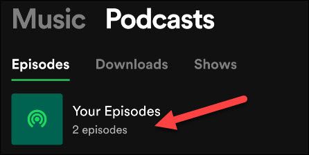 Список Ваши эпизоды в Spotify
